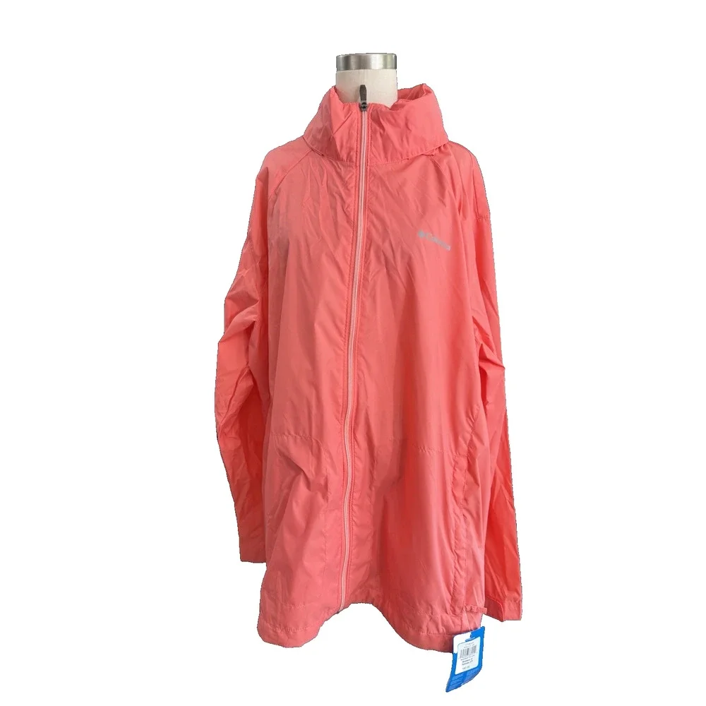 Columbia Women's Plus Size 3X Switchback II Jacket Pink Water-Resistant New